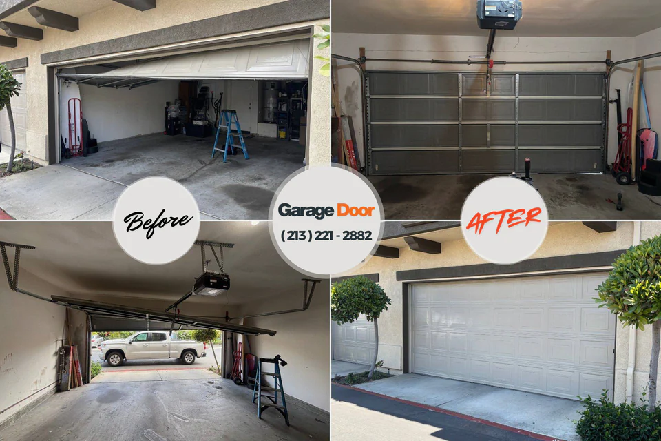 Before and after: garage door repair Oriskany, NY